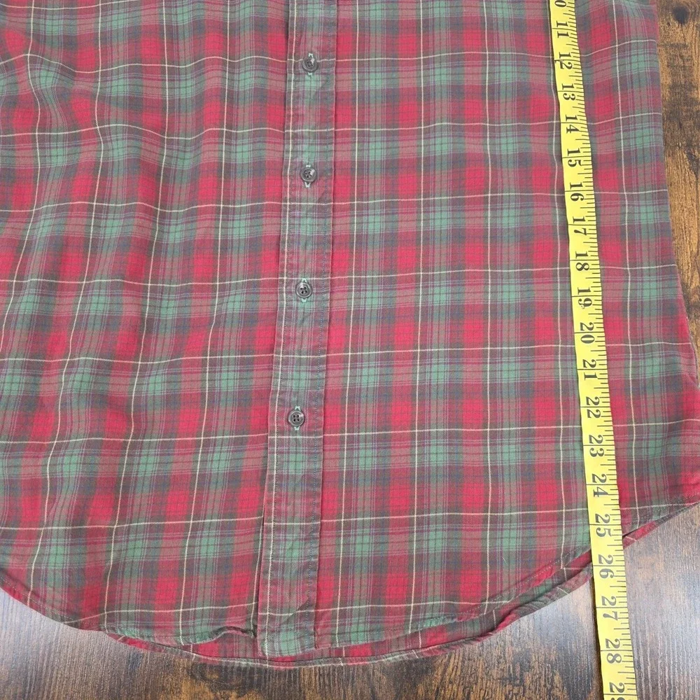 Polo Ralph Lauren Men's Long Sleeve Button‎ Down Red Green Tartan Plaid Men's M